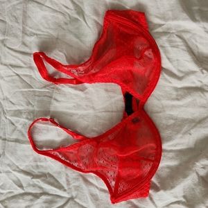 Urban Outfitters Swiss Dot Red Bra